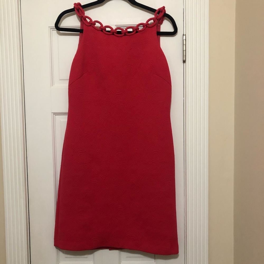 Chetta B hot pink SZ 4 dress with collar detail